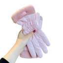 Guanti da sci da donna taglia universale Guanti invernali impermeabili con fodera in peluche per sci femminile 4