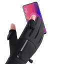 Guanti invernali con touchscreen Impermeabili e antivento guanti caldi con antiscivolo e tasca con zip Neri per uomini Poliestere 6