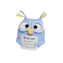 Gufo all'uncinetto con scritta positiva Decorazione fatta a mano Amuleto per gioia e fortuna Talismane di energia positiva Regalo originale 1