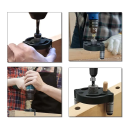 Guida precisa per la foratura di fori 6 8 10 mm Strumento in alluminio per giunzioni a tenone Fermaglio per trapano Template di foratura per lavorazione del legno 4
