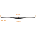 Guidons droits de vélo en carbone mat noir 600 mm sans élévation diamètre 31,8 mm et 22,2 mm guidons légers 2