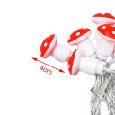 Guirlande lumineuse 3m 20 LED champignons rouges 4 cm Éclairage de Noël décoratif fonctionnant sur 3 piles AA pour la maison le jardin la fête 4