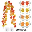 Guirnalda artificial de otoño 2 m Hojas en cuatro colores diferentes para Halloween y bodas Decoración otoñal para mesa, puerta, chimenea o barandilla 2