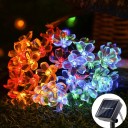 Guirnalda de luces solares de 7 m y 50 LED con diseño de flor de cerezo de colores para decoración exterior, iluminación solar para jardín, árbol 3