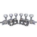 Guitar Tuning Pegs 6L Chrome Mechanism 6pcs Left-Handed Heads with Ferrules and Threaded Bushings for Acoustic and Electric Guitar 1