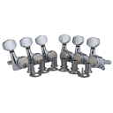 Guitar Tuning Pegs 6R Chrome Mechanism 6pcs Single-Sided Heads with Ferrules and Threaded Bushings for Acoustic and Electric Guitar 1