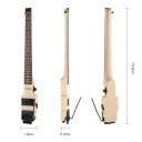 Guitare électrique Batking sans tête de voyage 6 cordes longueur 73,8 cm corps en érable touche en palissandre tremolo à double verrouillage 2