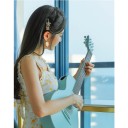 Guitarra eléctrica con sensor y Bluetooth, 35 pulgadas, fibra de carbono, batería de 2600 mAh, guitarra de viaje con estuche, correa 11