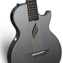 Guitarra elétrica com captador e Bluetooth, 35 polegadas, fibra de carbono, bateria 2600 mAh, guitarra de viagem com estojo, correia 7