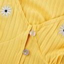 Gul crop top med blomster til kvinder 4