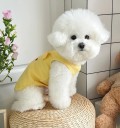 Gul stof hundevest XL Sødt tøj til små hunde 5,5–7,5 kg Snorholder Komfortabel jakke 50 cm bryst 38 cm ryglængde 3