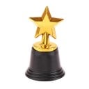 Guld Trofæ Stjerne 11,5 cm med Sort Sokkel 6,5 cm Plast til Konkurrencer Børneturneringer Lejre Gaver Fester og Sportspriser 1