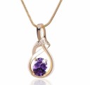 Guldpläterat damhalsband med zirkon J3066 14