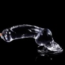 Gummi transparent hundeben i størrelse XXL med realistisk væge og stærk sugekop til fastgørelse til strap-on sele. Diskret emballage. 2