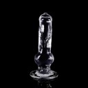 Gummi transparent hundebildo størrelse L med realistisk væge og stærk sugekop til fastgørelse til strap-on sele. Diskret emballage. 3