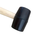 Gumové kladivo s dřevěnou rukojetí odolné provedení délka 19,5 cm průměr hlavy 4,5 cm černé pro kempování podlahy a jemné práce 3
