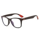 Γυαλιά κατά του μπλε φωτός για υπολογιστή Τετράγωνη σκεπή με ματ επιφάνεια Κόκκινες λεπτομέρειες στο μπροστινό μέρος και στους βραχίονες 3