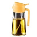 Γυάλινος δοσομετρητής λαδιού 470 ml 2 σε 1 με αυτόματο καπάκι Ψεκαστήρας για μαγείρεμα Κουζινικό μπουκάλι Αδιάβροχος σχεδιασμός 18×8 cm 5