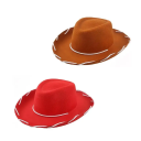 Gyerek cowboy kalap 32 x 27 x 12 cm Nagy karima Poliészter szálak Jelmez kiegészítő Cowboy stílus dekoratív zsinórral 1