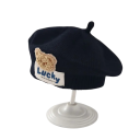 Gyermek kötött téli baret 1–3 év Polyester meleg baret mackóval Puha gyermek téli sapka aranyos kiegészítő 1