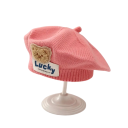 Gyermek kötött téli baret 1–3 év Polyester meleg baret mackóval Puha gyermek téli sapka aranyos kiegészítő 12