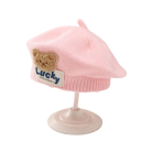 Gyermek kötött téli baret 1–3 év Polyester meleg baret mackóval Puha gyermek téli sapka aranyos kiegészítő 5