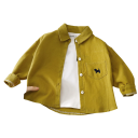 Gyermek pamut ing hosszú ujjú gallérral Kutyás hímzett zseb Unisex ing lányoknak és fiúknak Szabad szabás 5