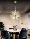 Gylden krystal LED-lysekrone i mælkebøtteform 220V moderne pendellampe med justerbar lystemperatur 8-lys hængende rund lampe 50 x 50 cm 4