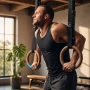 Gymnastikrings 28 mm par med remmar 5,1 m och numrerade markeringar för höjdjustering för kalisthenik, crossfit och styrketräning med egen kroppsvikt 6