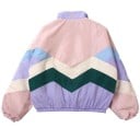 Γυναικεία bomber jacket σε παστέλ χρώματα Λοξά χρωματιστά λωρίδες Γιακάς με κορδόνι Κλείσιμο με φερμουάρ Δύο τσέπες Ελαστικές μανσέτες και στρίφωμα 2
