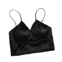 Γυναικεία bralette σουτιέν με V ντεκολτέ και λεπτές τιράντες Λαμπερή επιφάνεια Φαρδύ κάτω λάστιχο Κούμπωμα με γάντζους Spandex Καθολικό μέγεθος 2