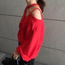 Γυναικεία ελεύθερη μπλούζα με λαιμόκοψη 1