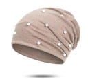 Γυναικεία καπέλα beanie με απομίμηση μαργαριταριών και λαμπερές πέτρες Ελεύθερη γραμμή με μαλακή ραφή Μαλακό ύφασμα από πολυεστέρα 5