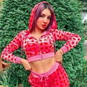 Γυναικεία κοντή βελούδινη φούτερ με φερμουάρ και σχέδιο καρδιών Μπροστινές τσέπες Ριμπ μανσέτες και κάτω άκρο Βελούδο με σπάντεξ 6