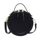 Γυναικεία κυκλική τσάντα crossbody με επάνω λαβή και ιμάντα στον ώμο Φερμουάρ με δύο οδηγούς PU δέρμα και πολυεστέρα 20 x 20 x 8 cm 1