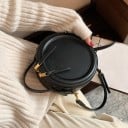 Γυναικεία κυκλική τσάντα crossbody με επάνω λαβή και ιμάντα στον ώμο Φερμουάρ με δύο οδηγούς PU δέρμα και πολυεστέρα 20 x 20 x 8 cm 7