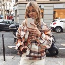 Γυναικεία μεταβατική μπλούζα καρό A1843 1