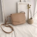 Γυναικεία μικρή τσάντα crossbody με καπάκι Πολλές εσωτερικές θήκες Ρυθμιζόμενο λουρί με αγκράφα Λείο PU δέρμα και πολυεστέρας 19 x 14 x 5 εκ. 2