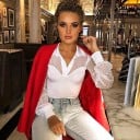 Γυναικεία μπλούζα με διαφανή μανίκια B57 1