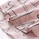 Γυναικεία μπλούζα με σχέδιο ζωγραφισμένων γατών Χαλαρός σχεδιασμός Μακριά μανίκια Κλασικό γιακά Κουμπώματα με κουμπιά Βαμβάκι Για το σπίτι 6