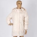 Γυναικεία μπουφάν από πούπουλα με κουκούλα και επένδυση από απομίμηση προβάτου Μακρύτερη χειμερινή γραμμή Πλεκτές μανσέτες Τσέπες με καπάκι 13