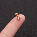 Γυναικεία σκουλαρίκια piercing για χόνδρο αυτιού Ευθεία ράβδος με μπάλα Μικρή διακόσμηση με λαμπερά ζιρκόνια Κοσμηματικός μέταλλο Λεπτός σχεδιασμός 6