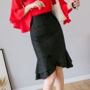 Γυναικεία στενή φούστα με βολάν 1