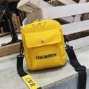 Γυναικεία τσάντα crossbody από πολυεστερικό ύφασμα Μπροστινή τσέπη με καπάκι και κούμπωμα Φερμουάρ Φαρδύ λουρί με καραμπίνες 3