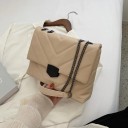 Γυναικεία τσάντα crossbody από PU δέρμα με ραφή σε σχήμα V Τσάντα ώμου με αλυσίδα και μεταλλική αγκράφα 28 x 19,5 x 8 cm 1