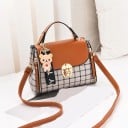 Γυναικεία τσάντα crossbody για το χέρι Καρό σχέδιο Μονοχρωμο καπάκι με χρυσό κλείσιμο Αποσπώμενος ιμάντας Τεχνητό δέρμα 21 x 16 x 10 cm 3