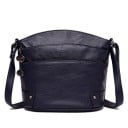 Γυναικεία τσάντα crossbody με αρκετές τσέπες με φερμουάρ Στρογγυλό σχήμα Ρυθμιζόμενος ιμάντας στον ώμο Διακοσμητικό μεταλλικό κρεμαστό 4
