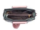 Γυναικεία τσάντα crossbody με δύο σταθερές λαβές Ριγέ λουρί και χάντρες Κλείσιμο με φερμουάρ Εσωτερική τσέπη PU δέρμα 23,5 x 18 x 12 6