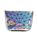 Γυναικεία τσάντα crossbody με γεωμετρικό σχέδιο από τρίγωνα Μεταλλικός ιμάντας αλυσίδας Κλείσιμο με φερμουάρ PU δέρμα και πολυεστέρας 28 x 17,5 x 7 6