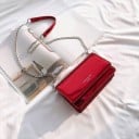 Γυναικεία τσάντα crossbody με γυαλιστερή επιφάνεια Λουρί αλυσίδας στον ώμο Κάλυμμα με κλείσιμο Για τηλέφωνο και μικροαντικείμενα PU δέρμα 19 3